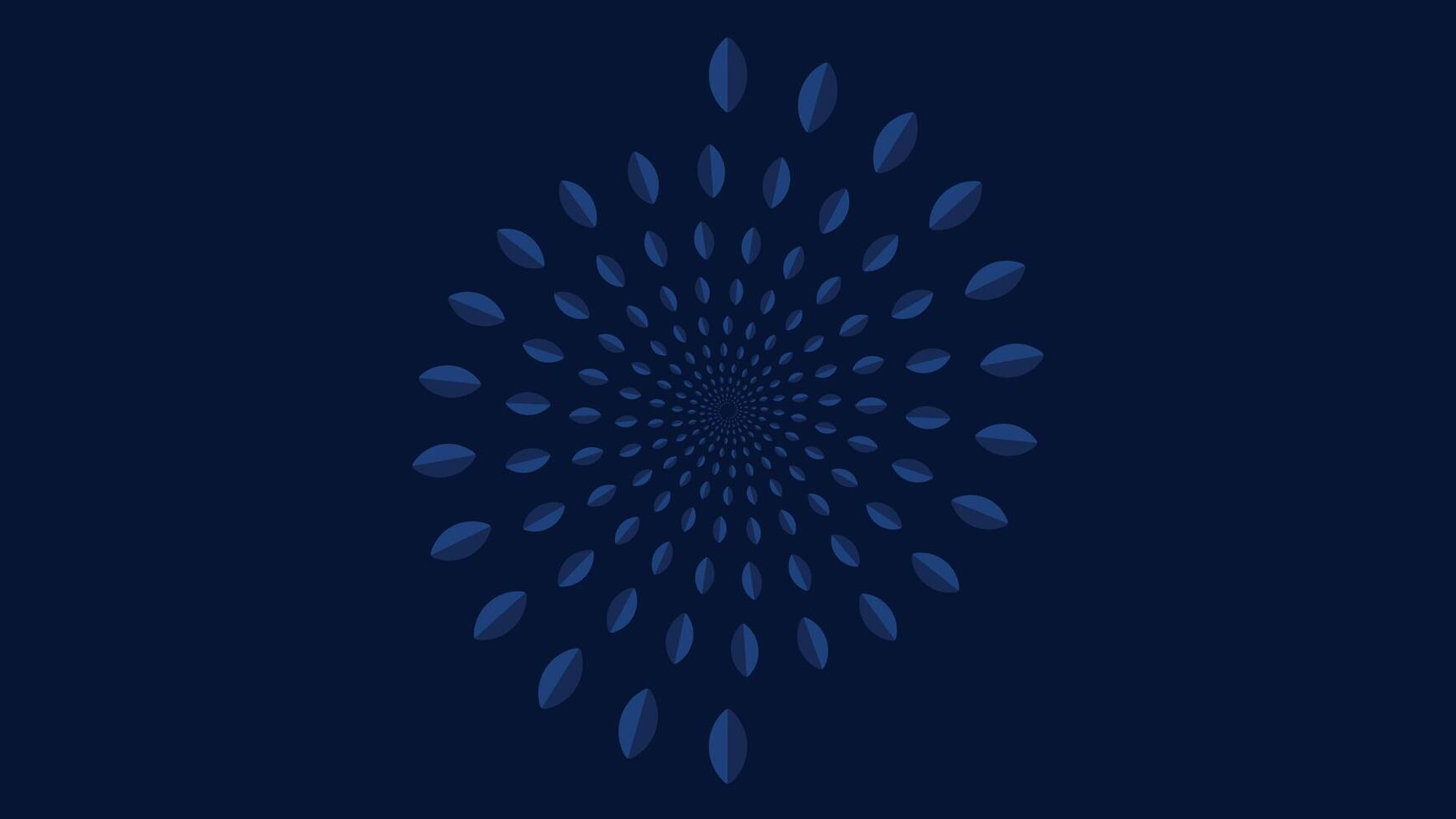 Abstract spiral dotted vortex style creative dark blue background. vector