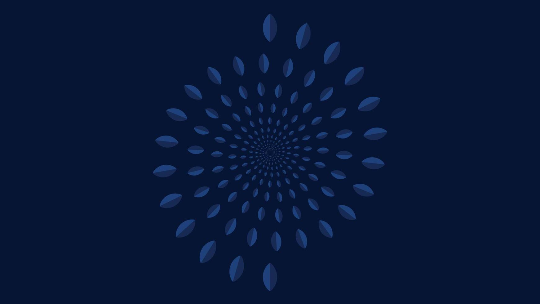 Abstract spiral dotted vortex style creative dark blue background. vector