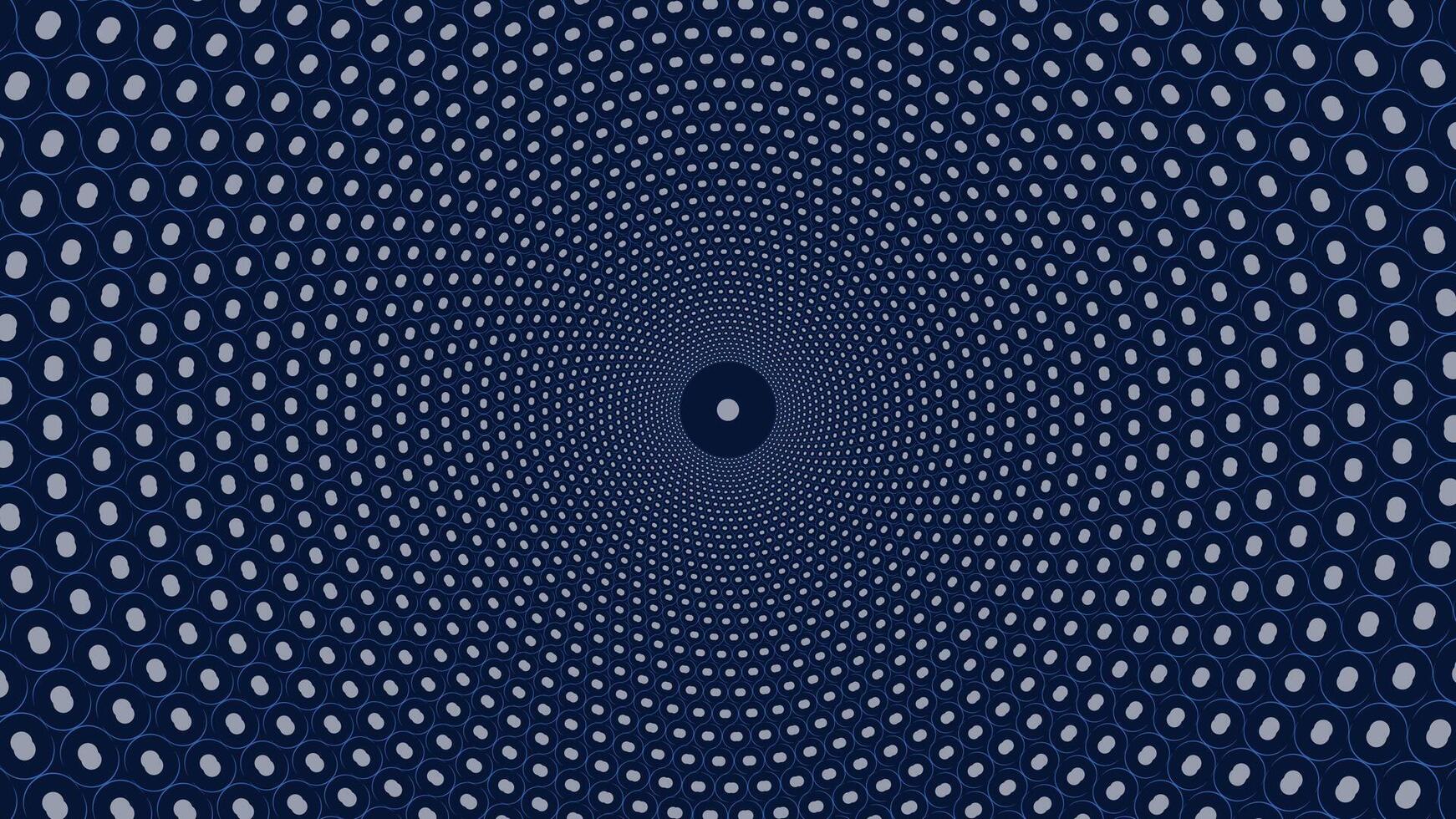 Abstract spiral dotted vortex style creative dark blue background. vector