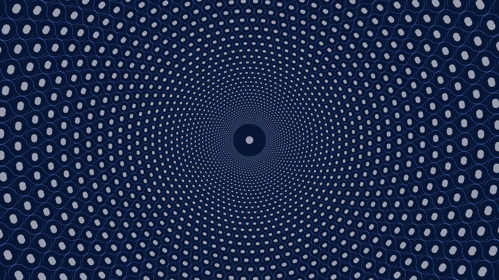 Abstract spiral dotted vortex style creative dark blue background. vector