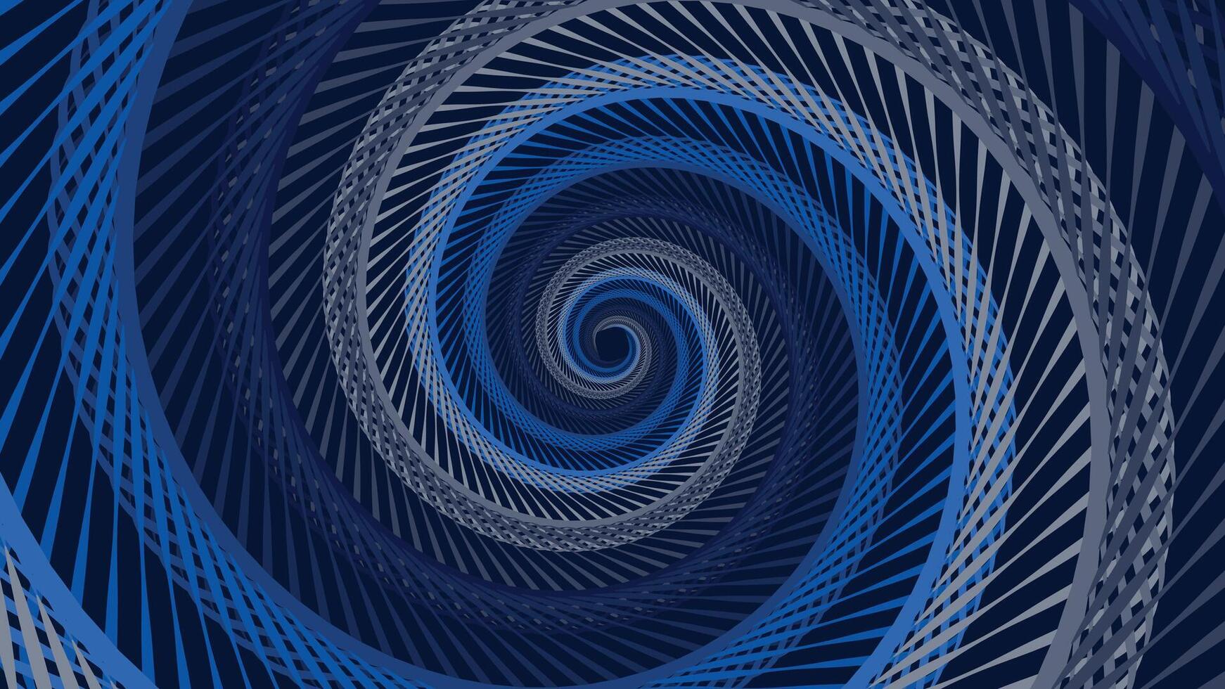 Abstract spiral dotted vortex style creative dark blue background. vector