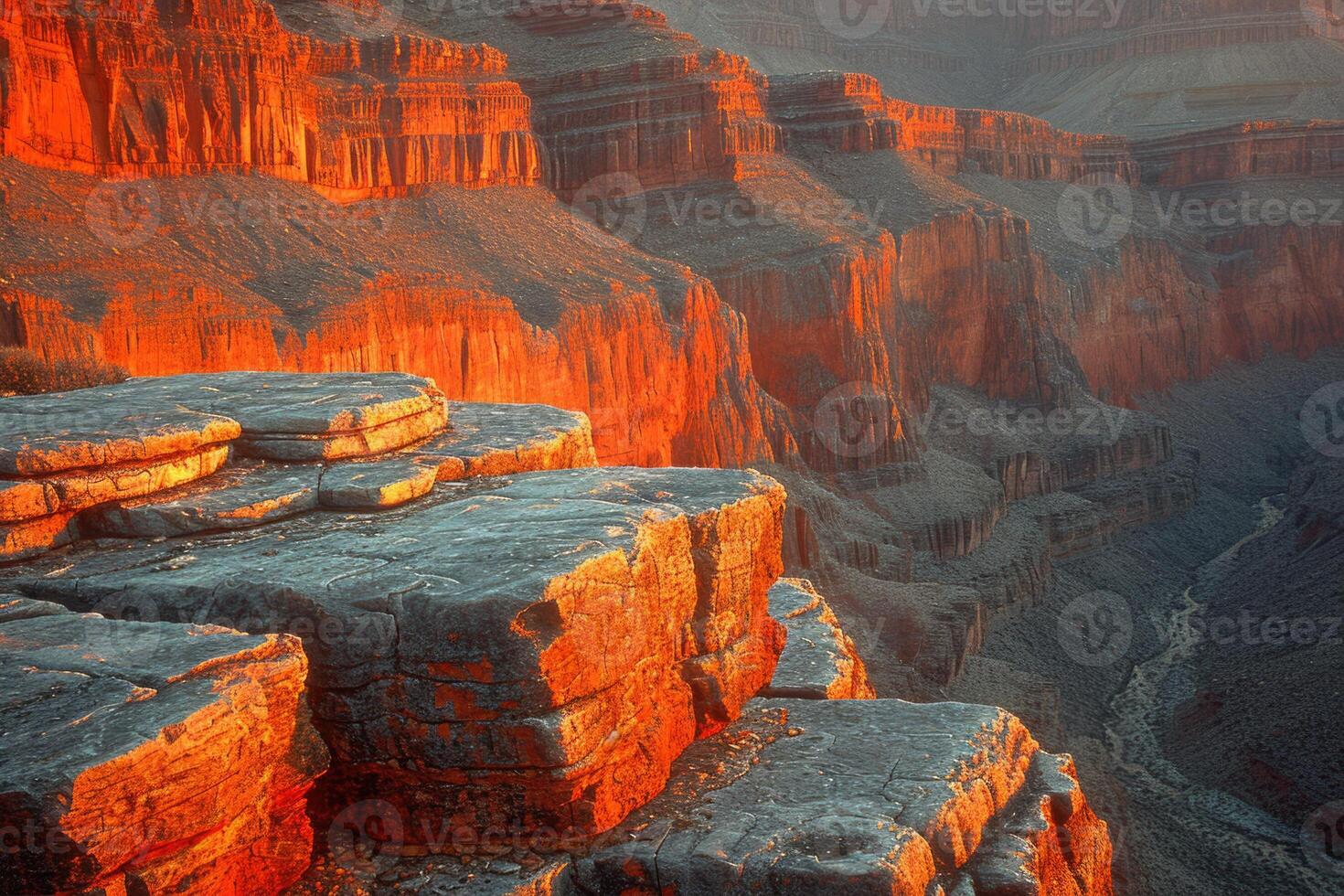 AI generated the bright colors of the Arizona gorge. sandstone cliffs in the Grand Canyon. USA. Arizona photo