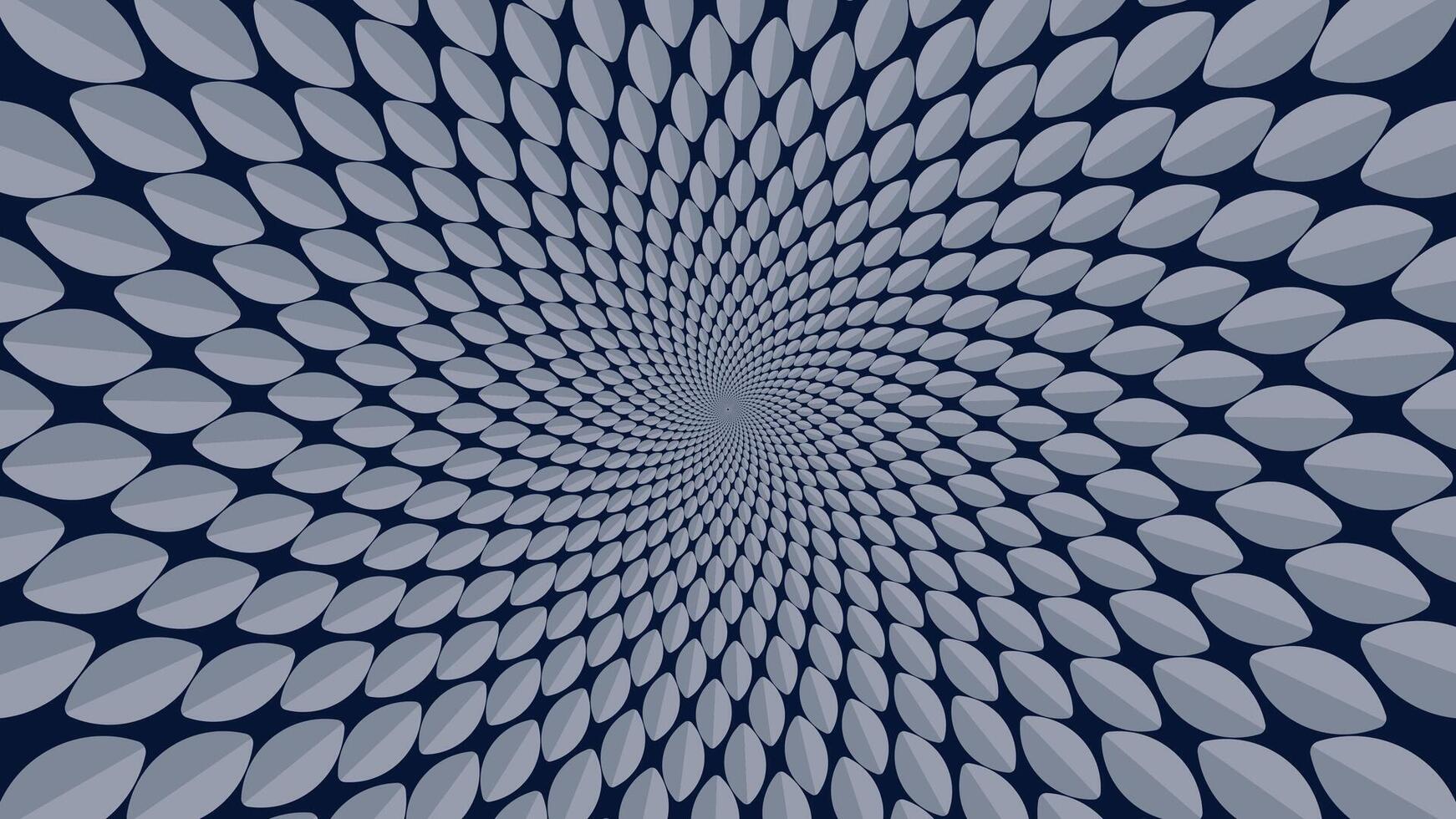 Abstract spiral dotted vortex style creative dark blue background. vector