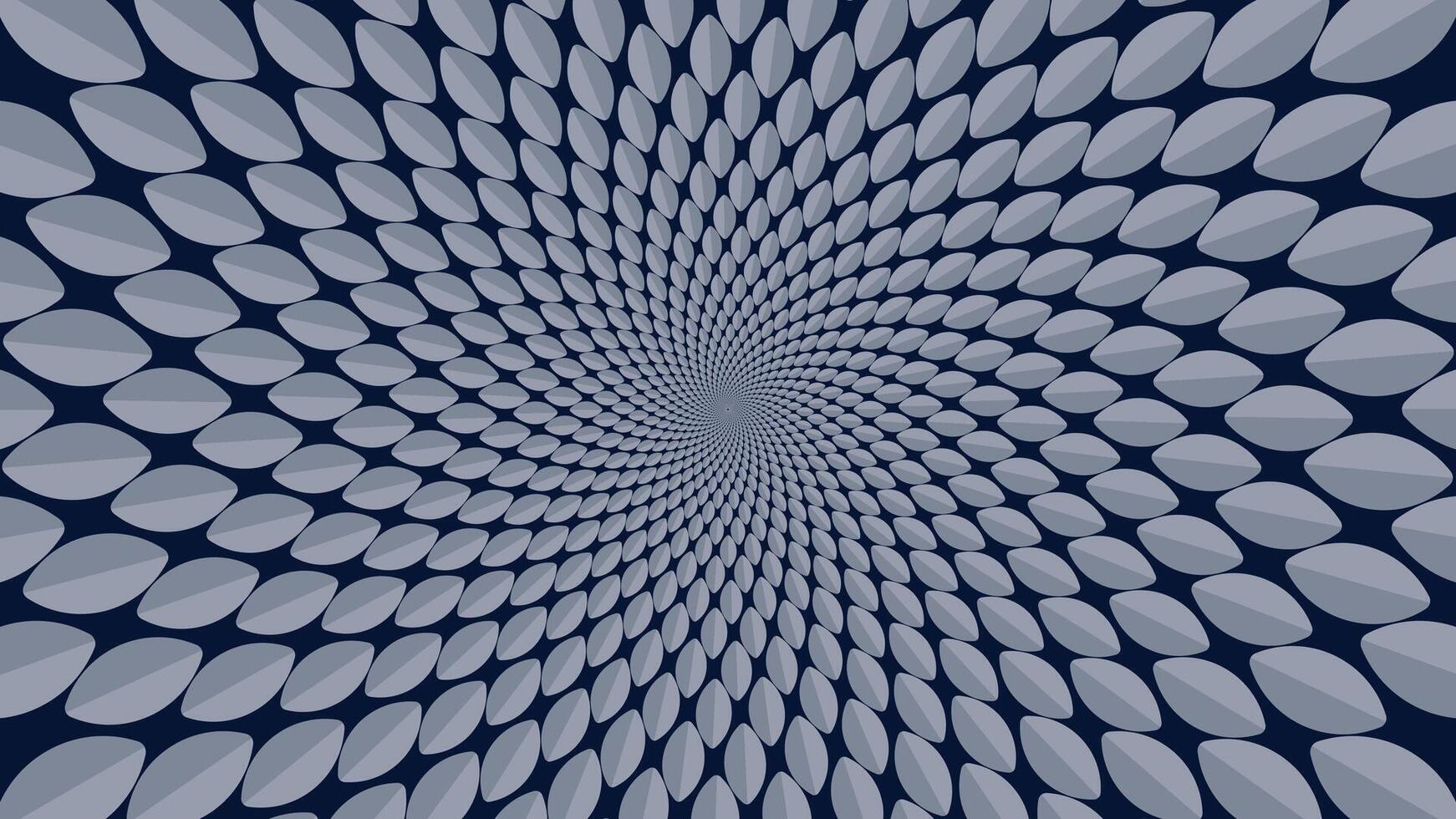 Abstract spiral dotted vortex style creative dark blue background. vector