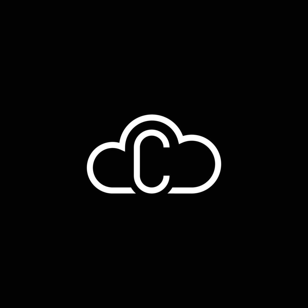 letra C nube logo vector