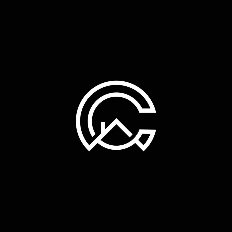 Geometric Letter C and Roof Logo vector