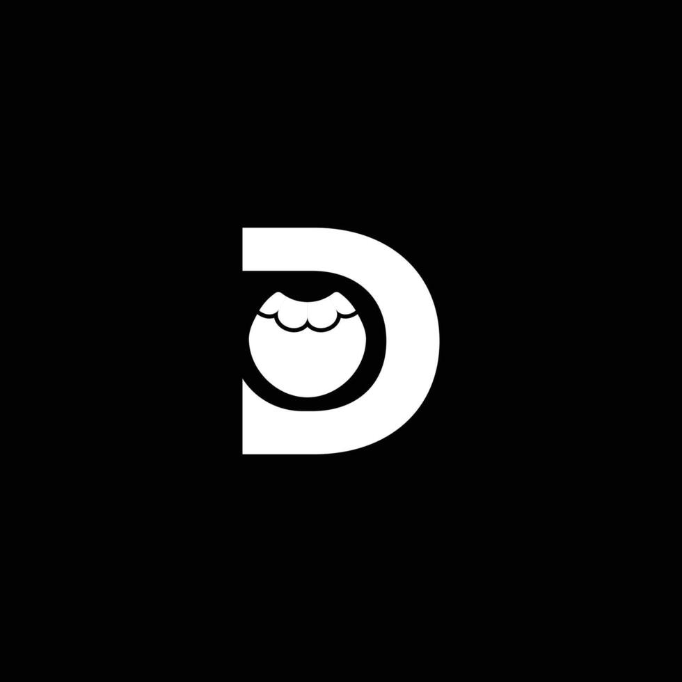 Letter D Negative Space Mangosteen Logo vector