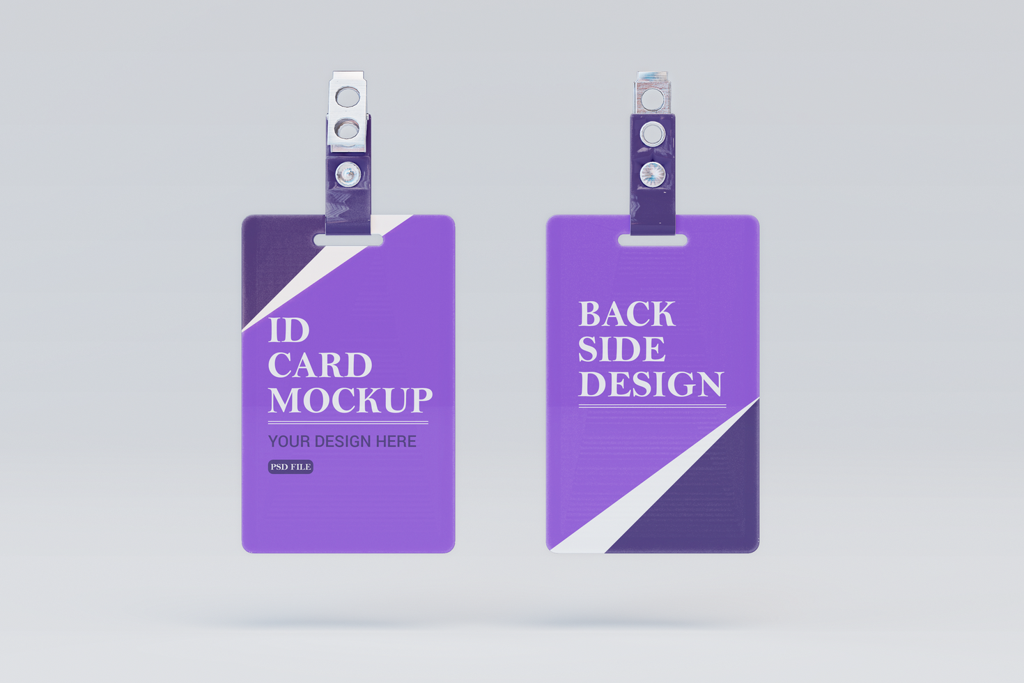 3d Smart id card front and back view mockup template psd