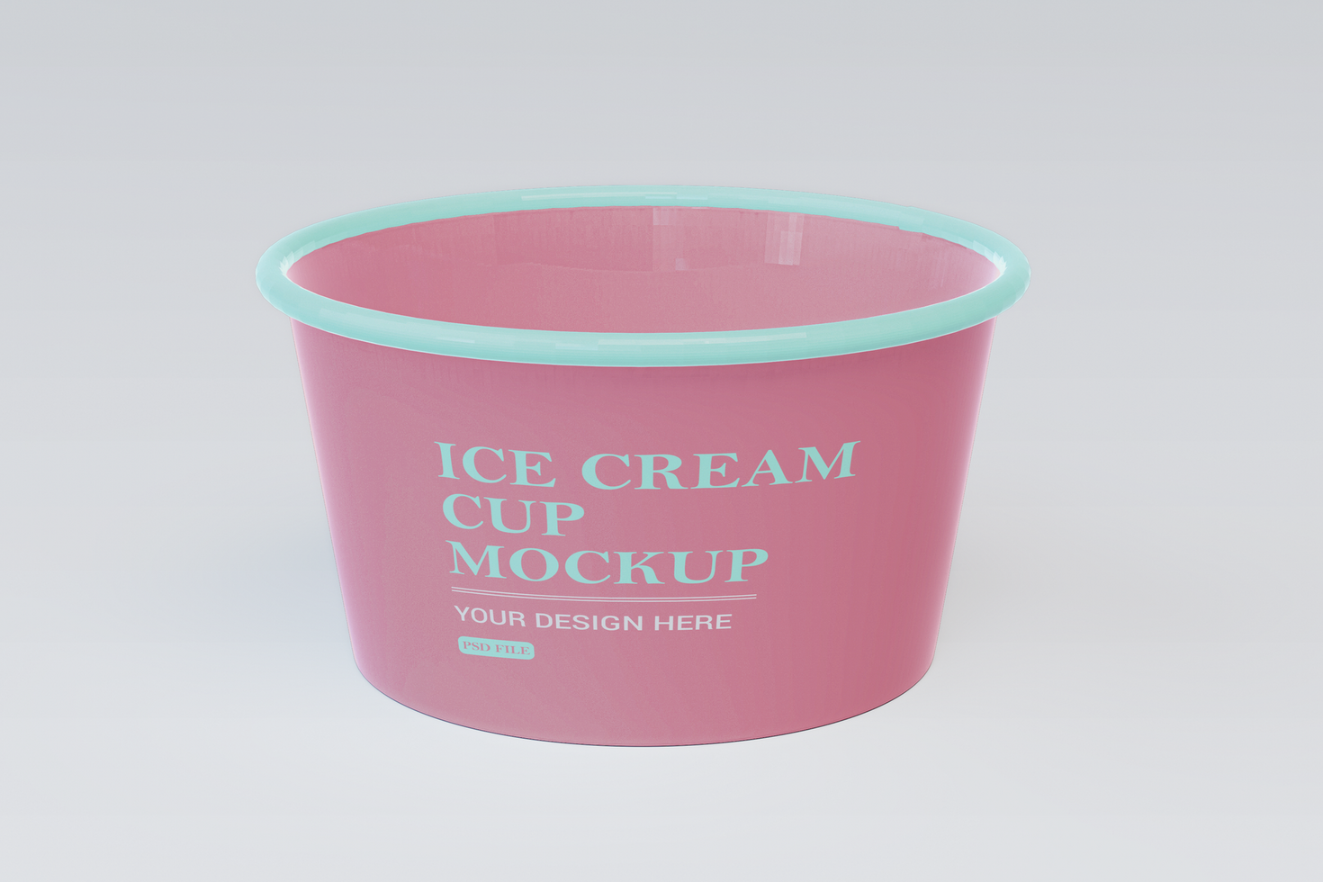 Ice cream cup packaging mockup psd