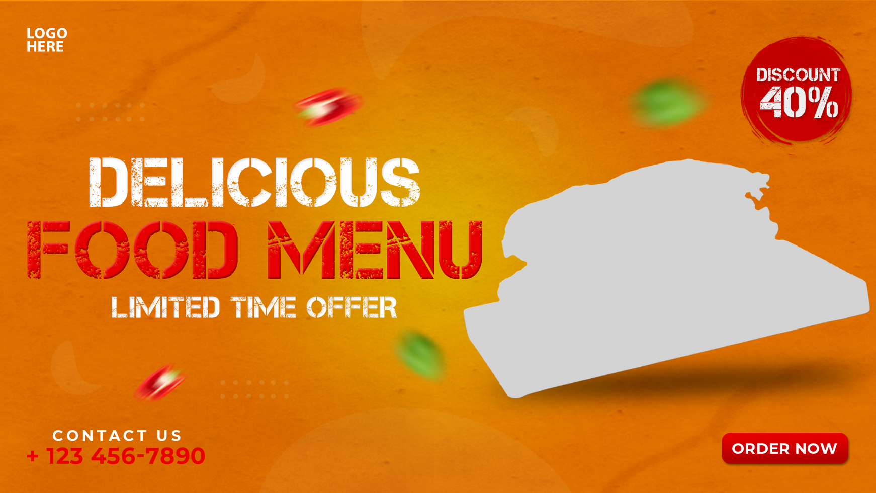 Delicious food menu web banner design psd