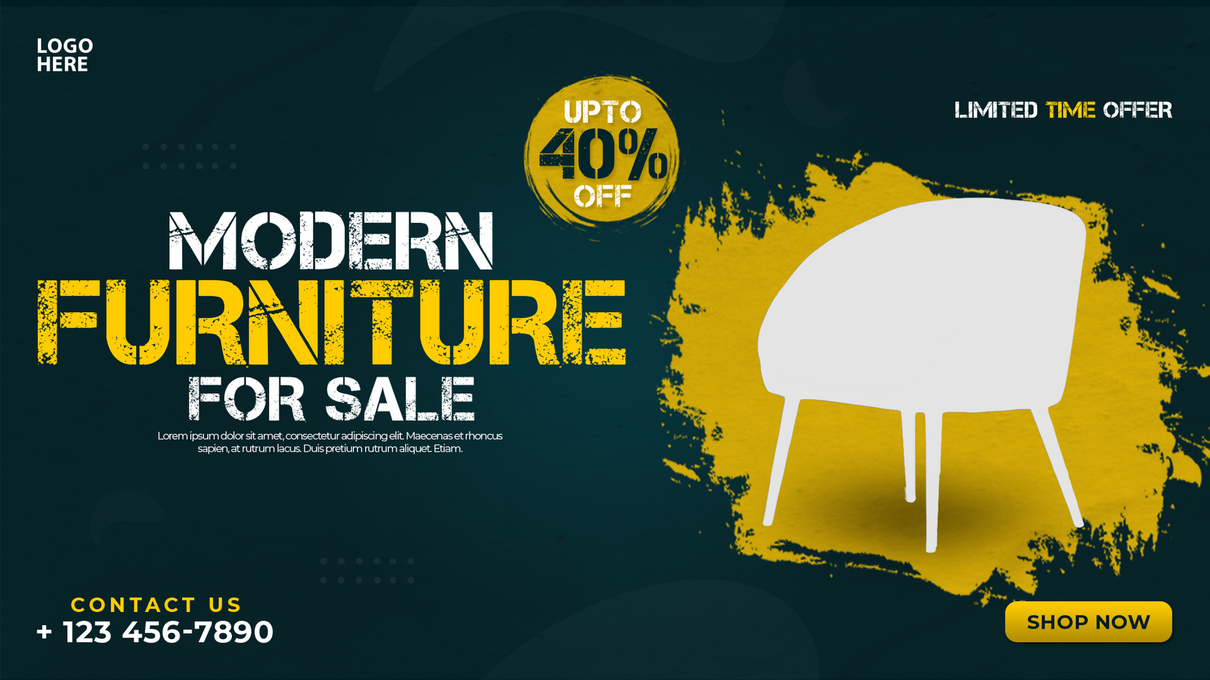 Luxury furniture web banner design psd