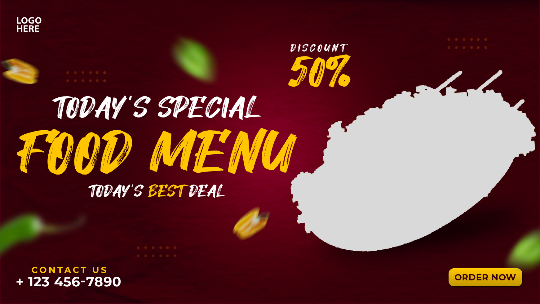 Delicious food menu web banner design psd