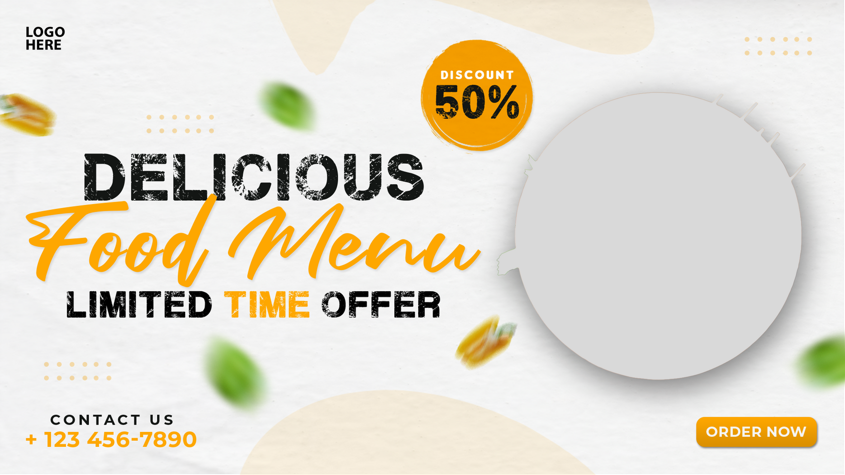 Delicious food menu web banner design psd