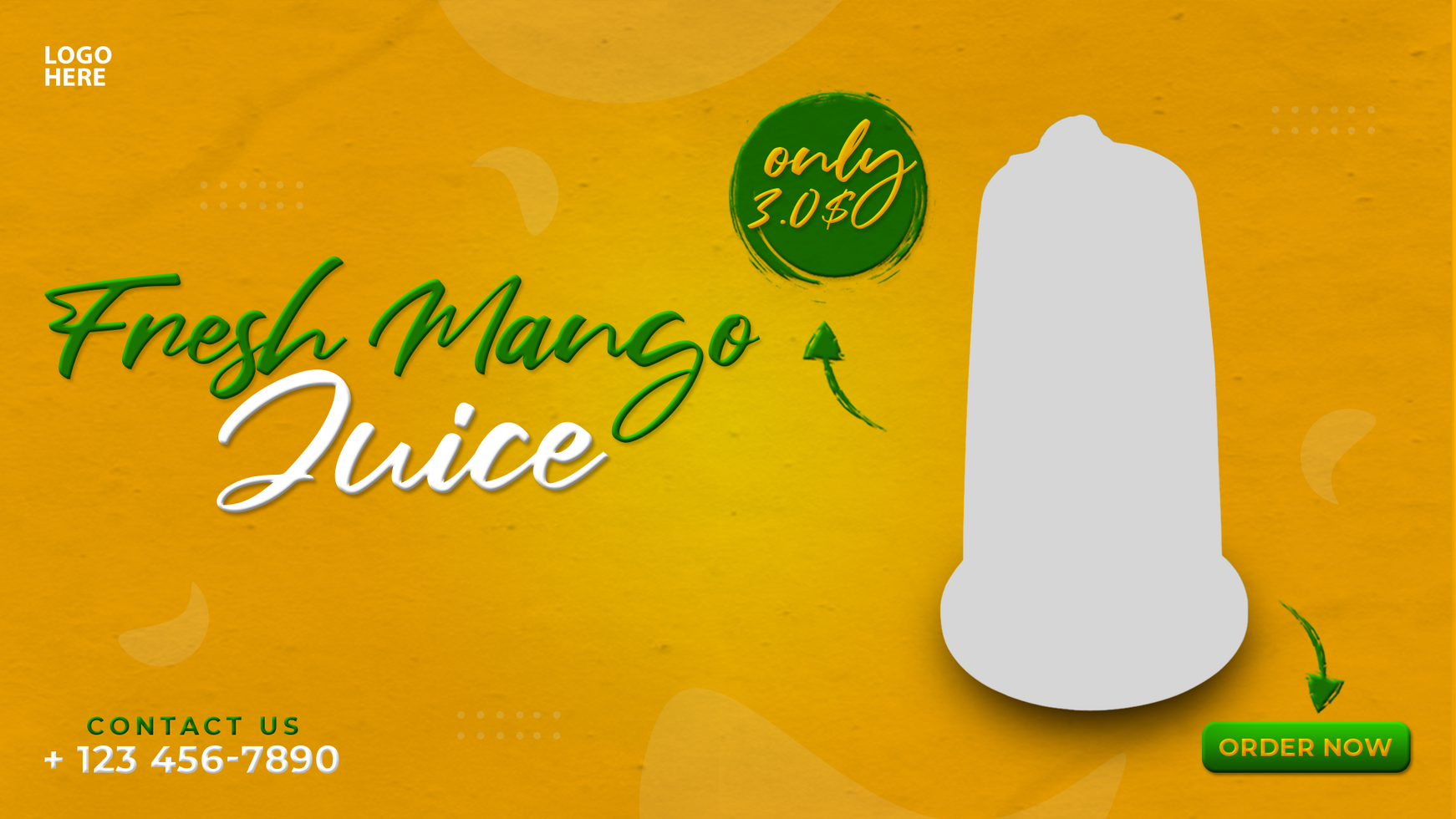 Mango juice web banner design psd