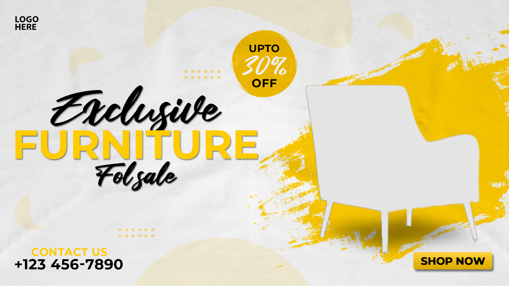 Luxury furniture web banner design psd