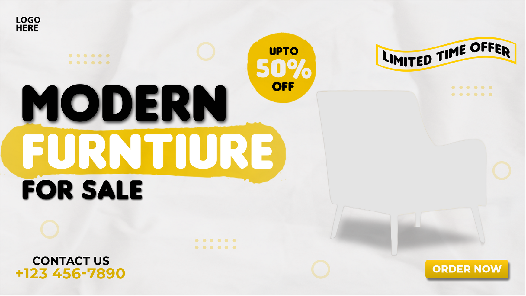 Luxury furniture web banner design psd