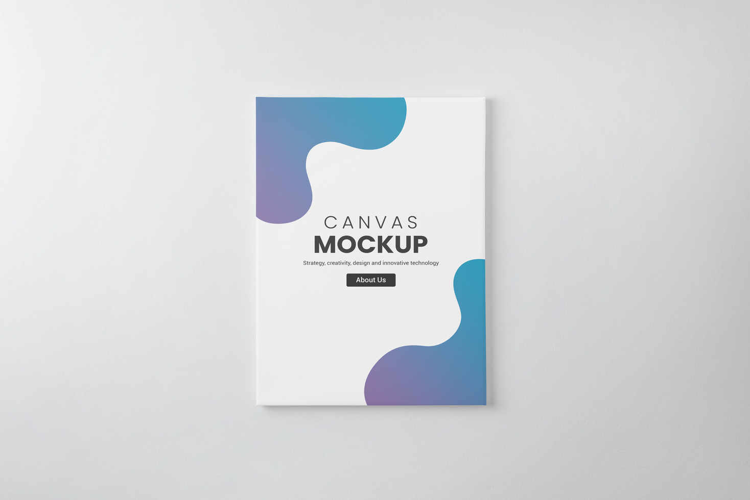 Vertical art canvas mockup on wall psd