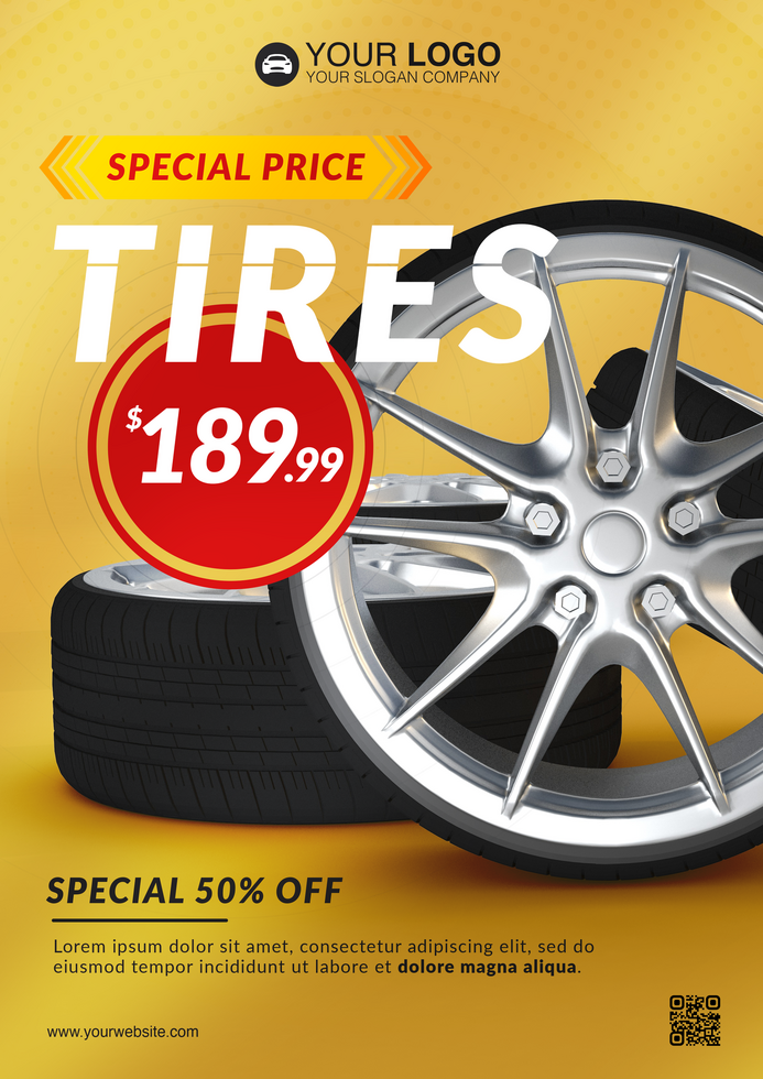 Tires flyer special price psd