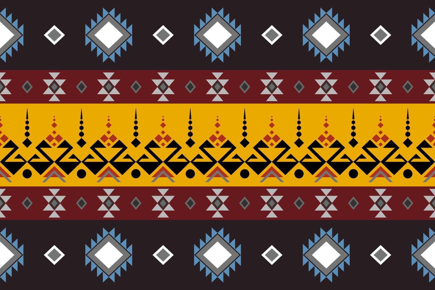 Geometric seamless ethnic pattern. Geometric ethnic pattern can be used in fabric design for clothes, wrapping, textile, embroidery, carpet, tribal pattern vector