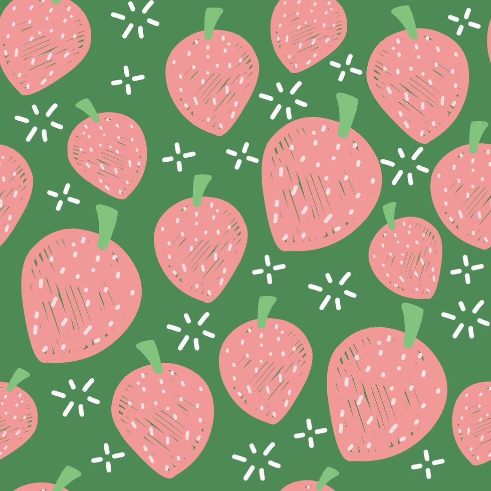 cute strawberry pattern. can be used for background. suitable for children's themes, or for playgrounds vector