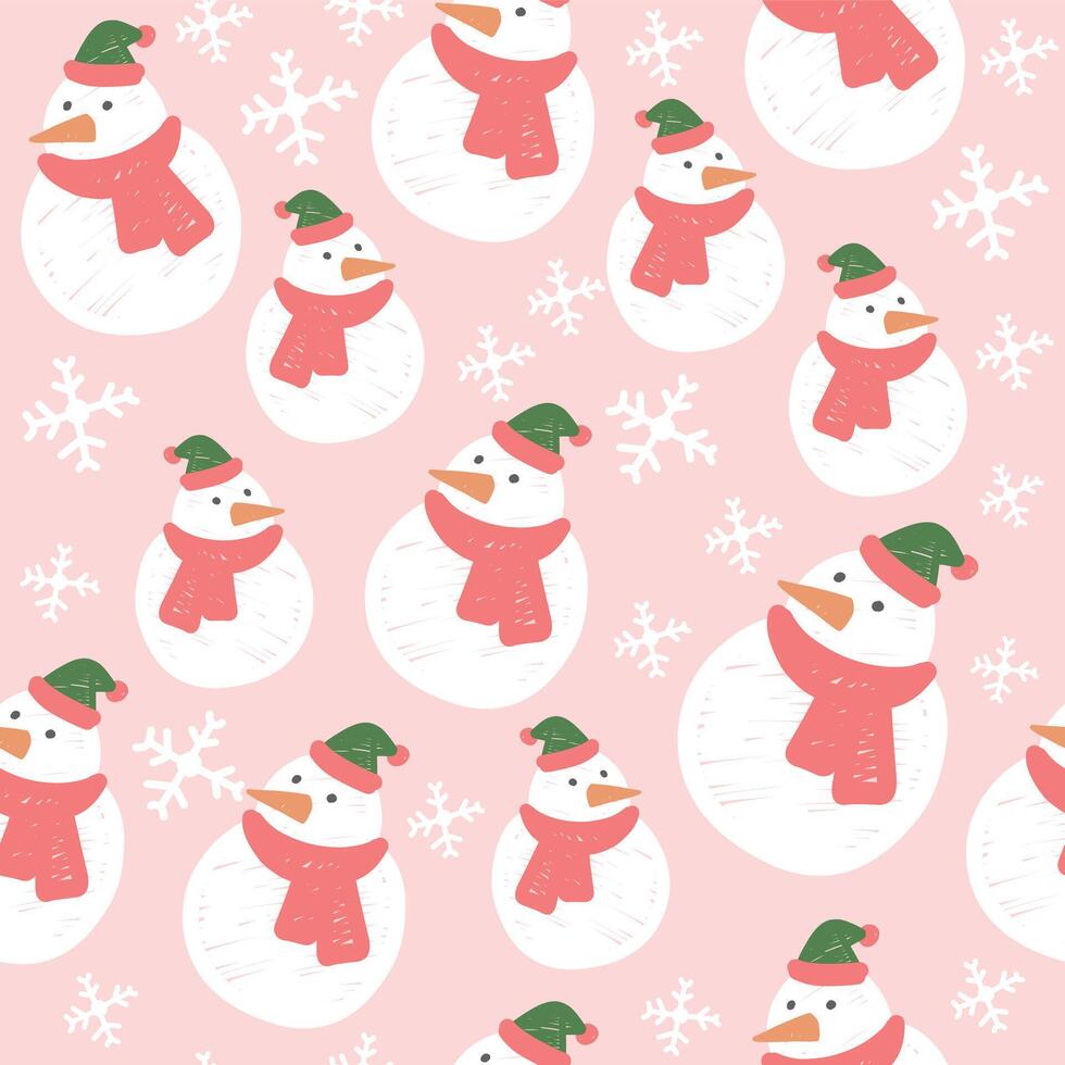 cute snowman pattern. can be used for background. fits the Christmas theme vector
