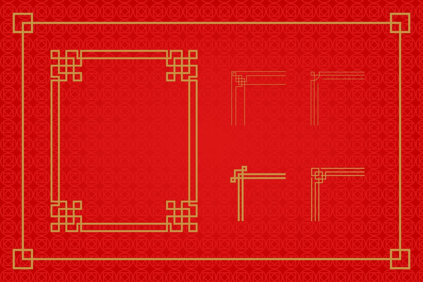 Chinese Oriental Border Ornament East asian decorative art vector