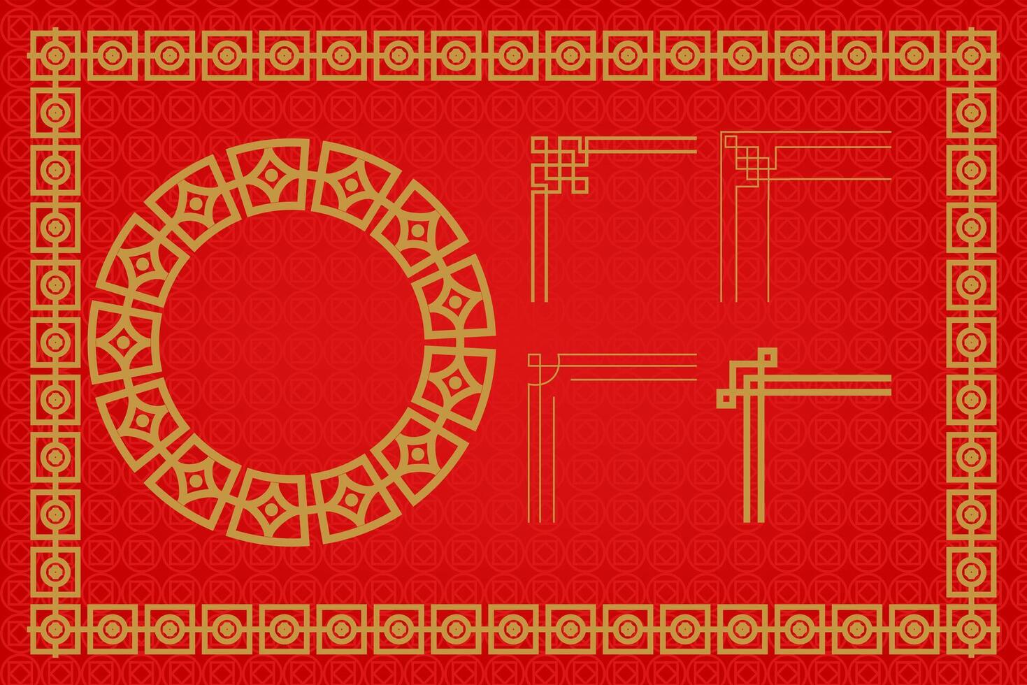 Chinese Oriental Border Ornament East asian decorative art vector