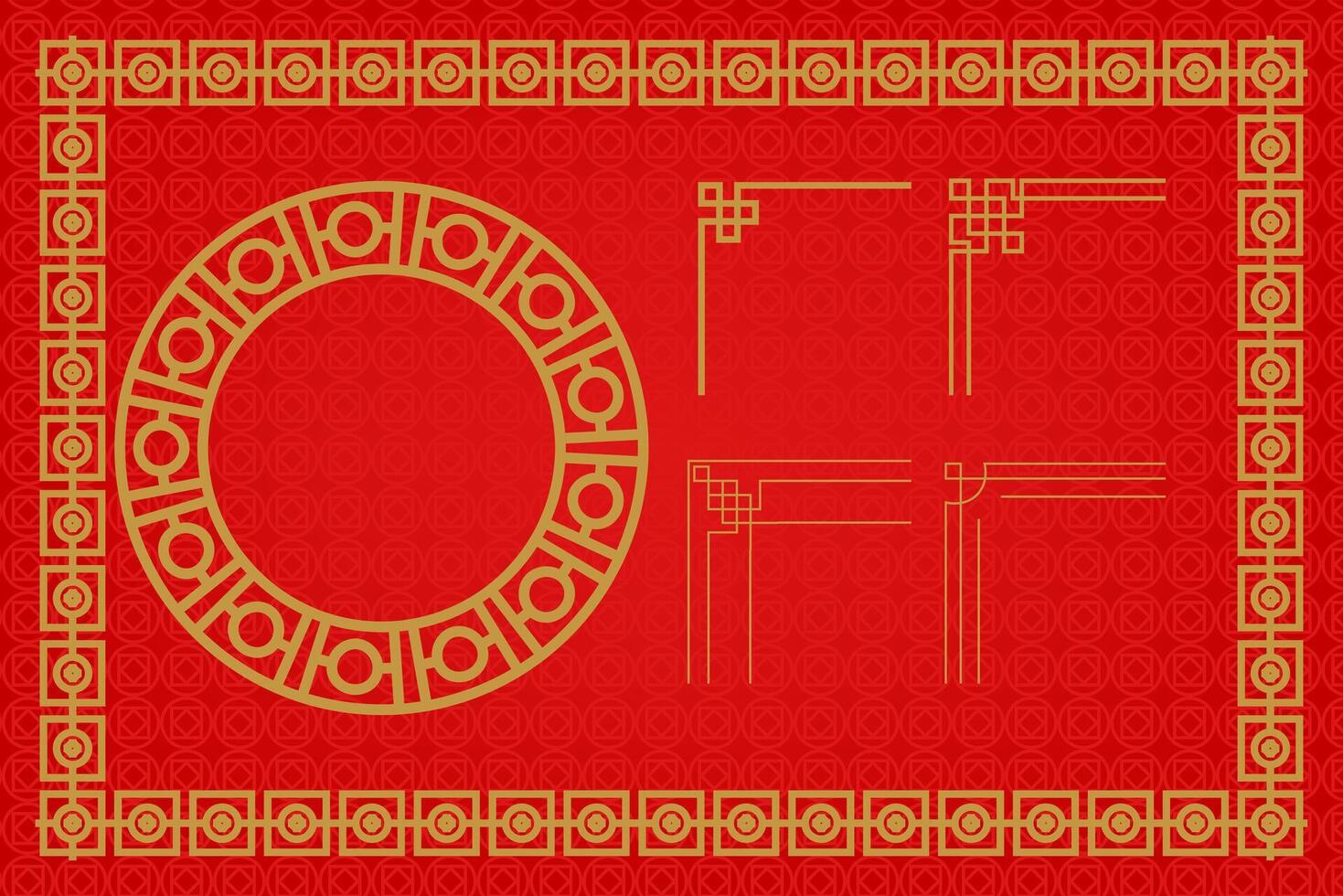 Chinese Oriental Border Ornament East asian decorative art vector