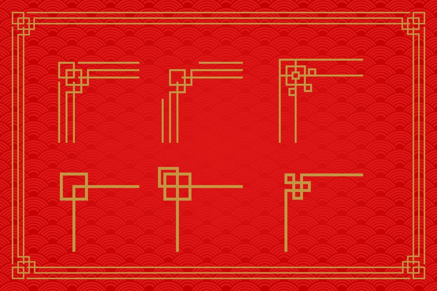 Chinese Oriental Border Ornament East asian decorative art vector