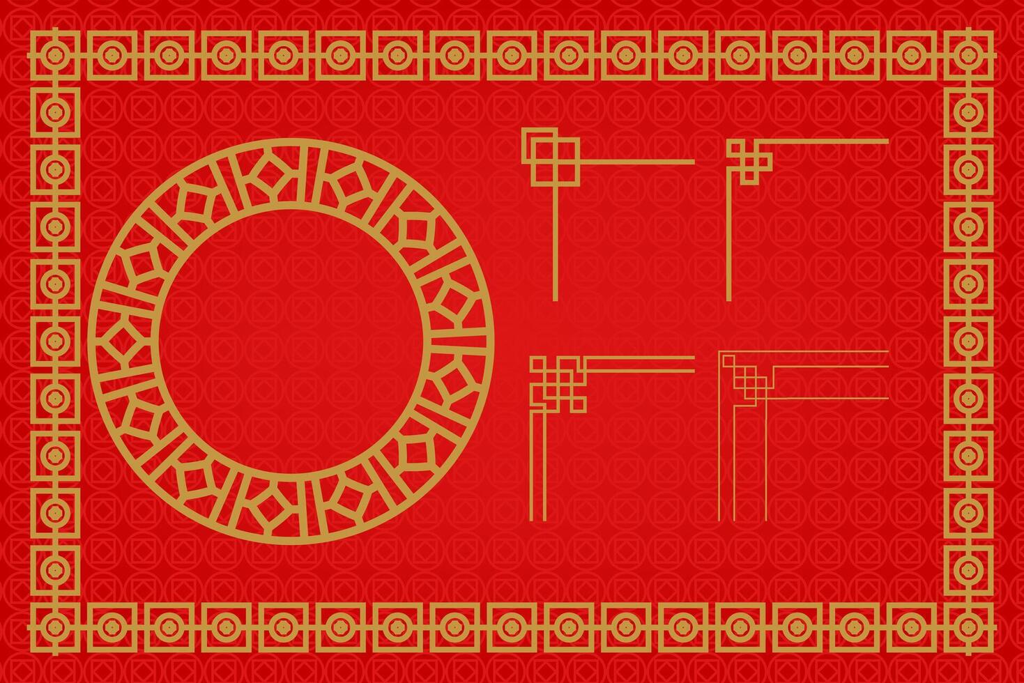 Chinese Oriental Border Ornament East asian decorative art vector