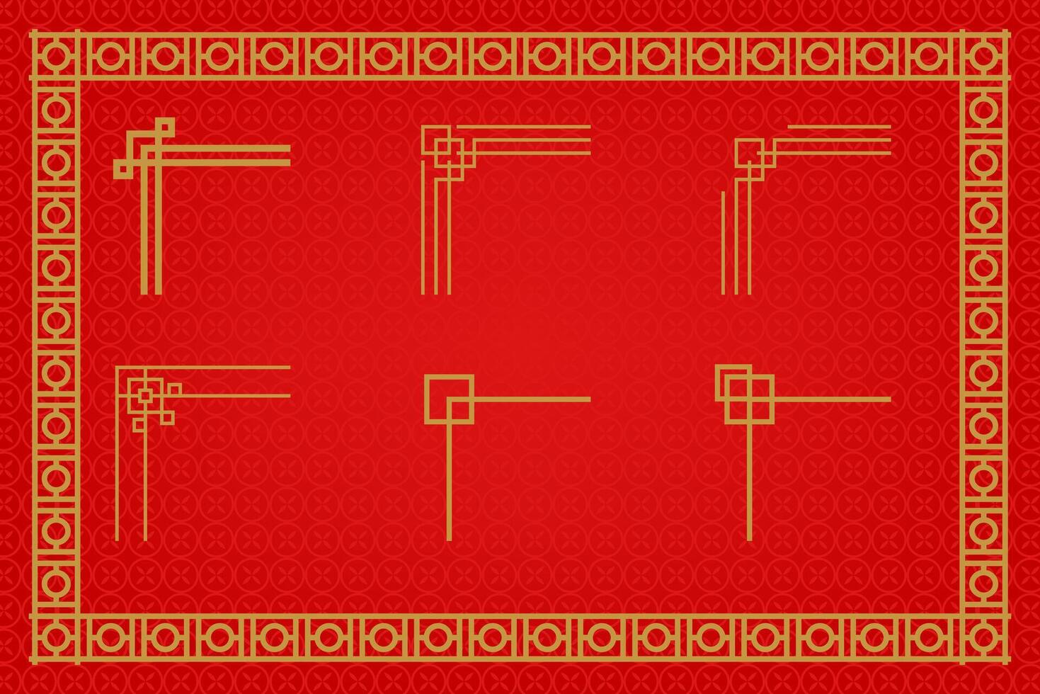 Chinese Oriental Border Ornament East asian decorative art vector