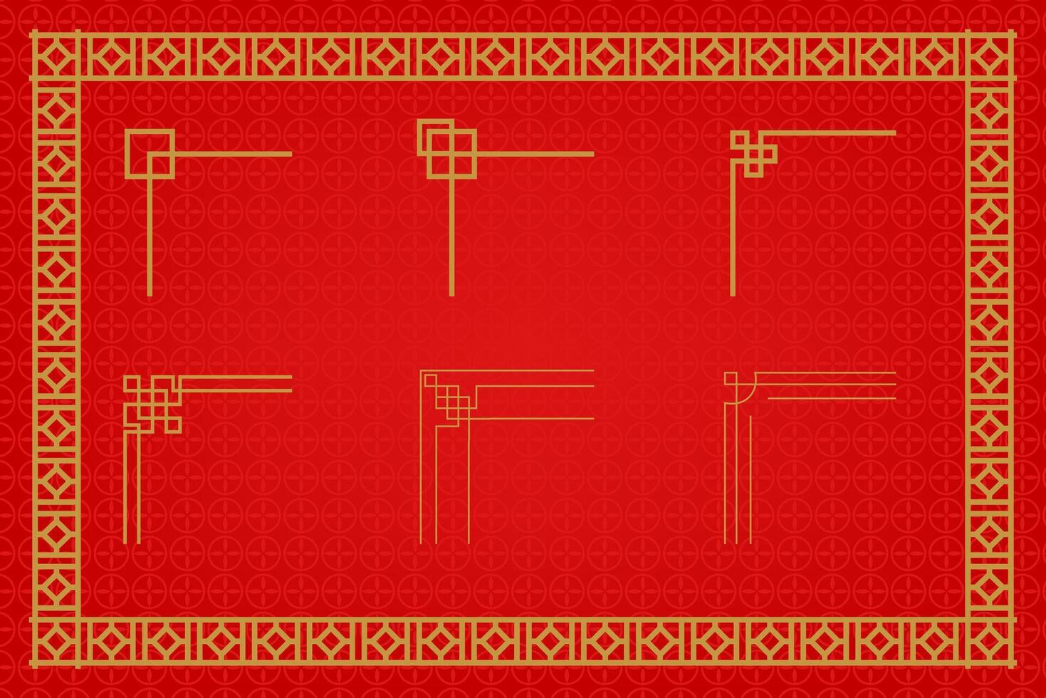 Chinese Oriental Border Ornament East asian decorative art vector