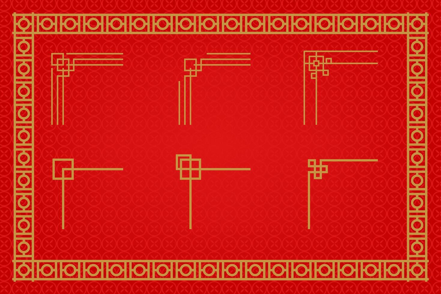 Chinese Oriental Border Ornament East asian decorative art vector