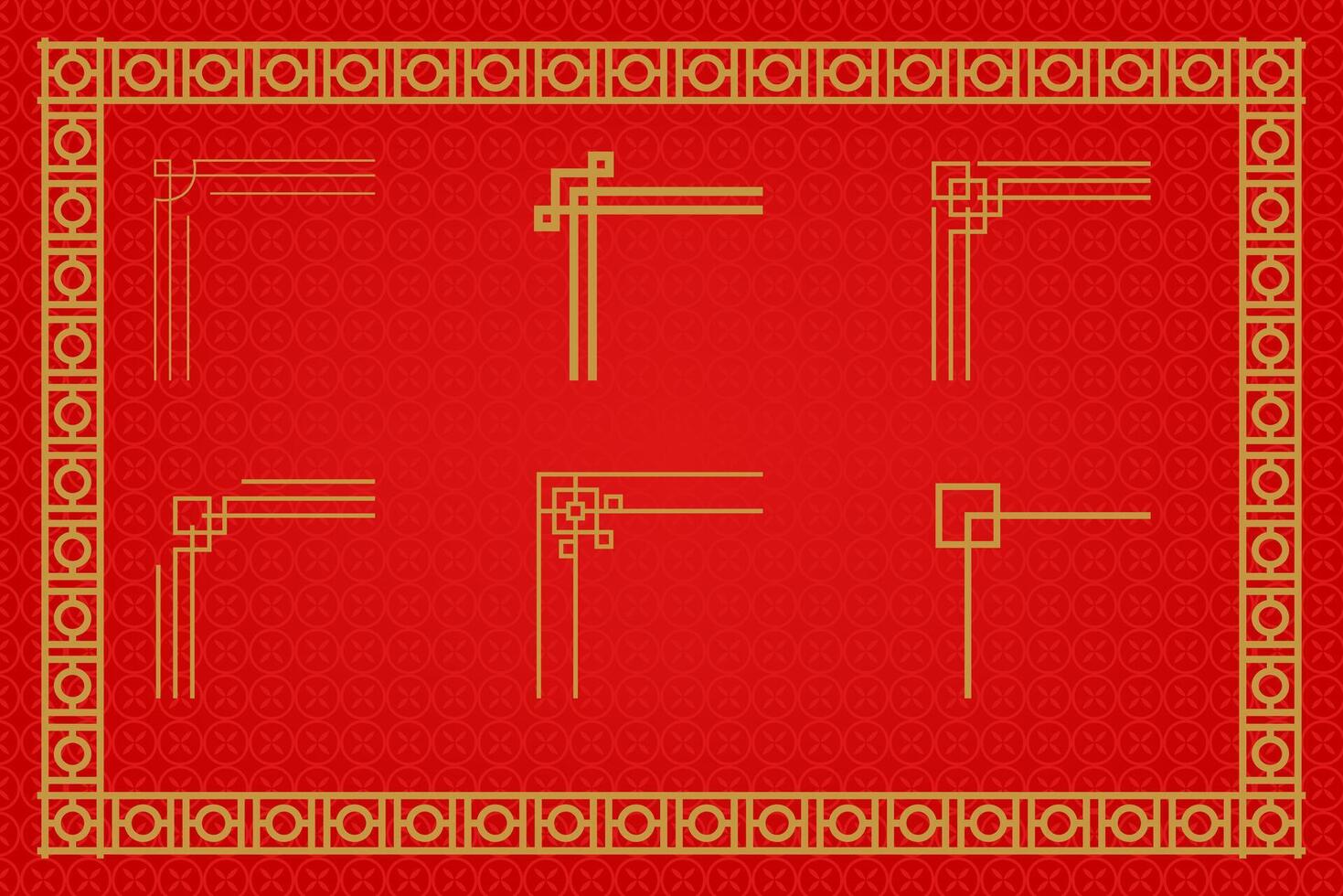 Chinese Oriental Border Ornament East asian decorative art vector