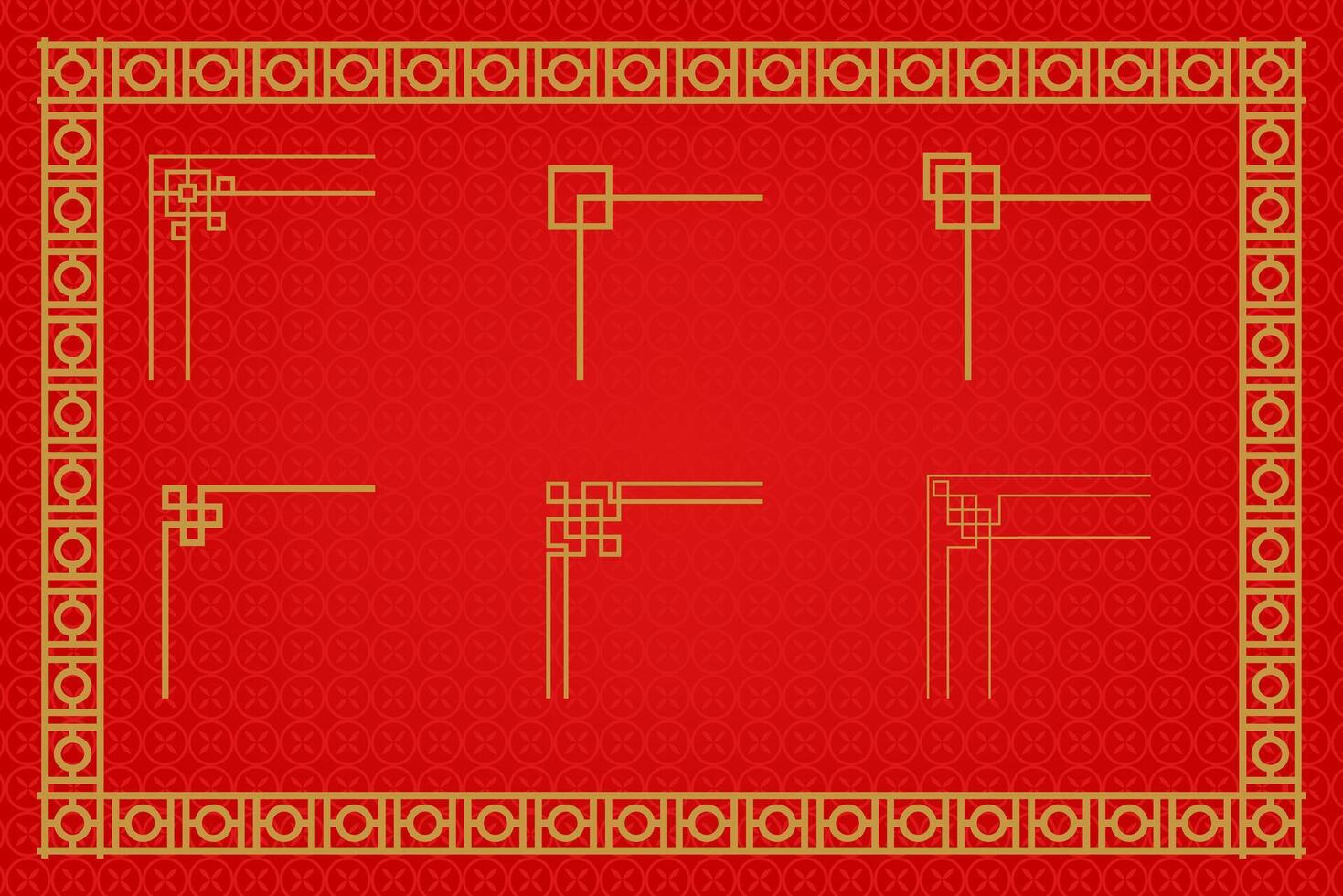 Chinese Oriental Border Ornament East asian decorative art vector