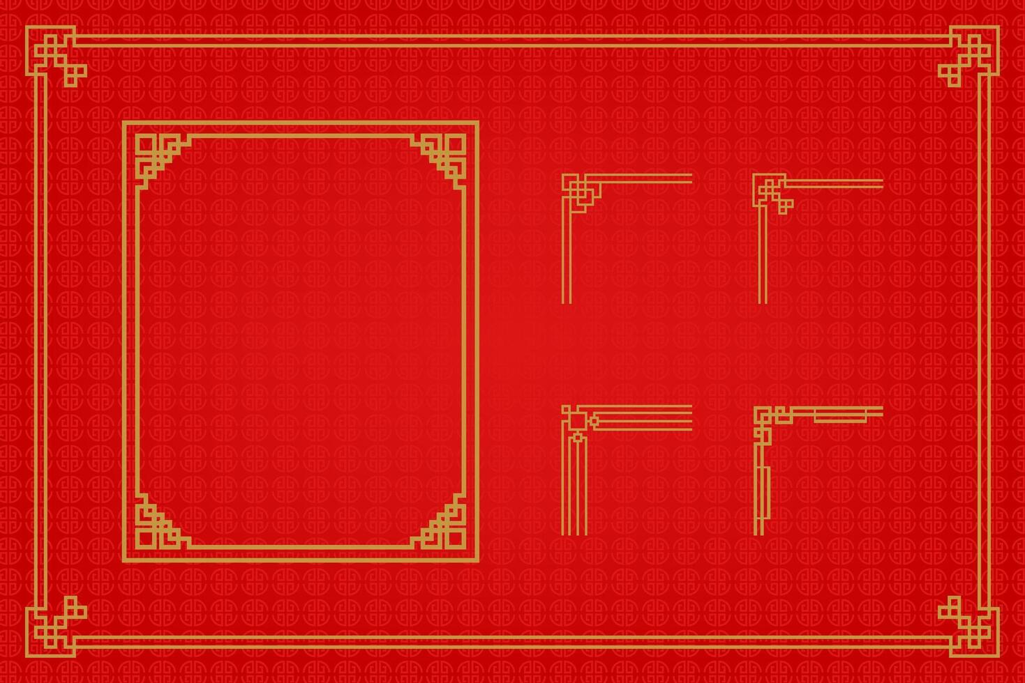 Chinese Oriental Border Ornament East asian decorative art vector