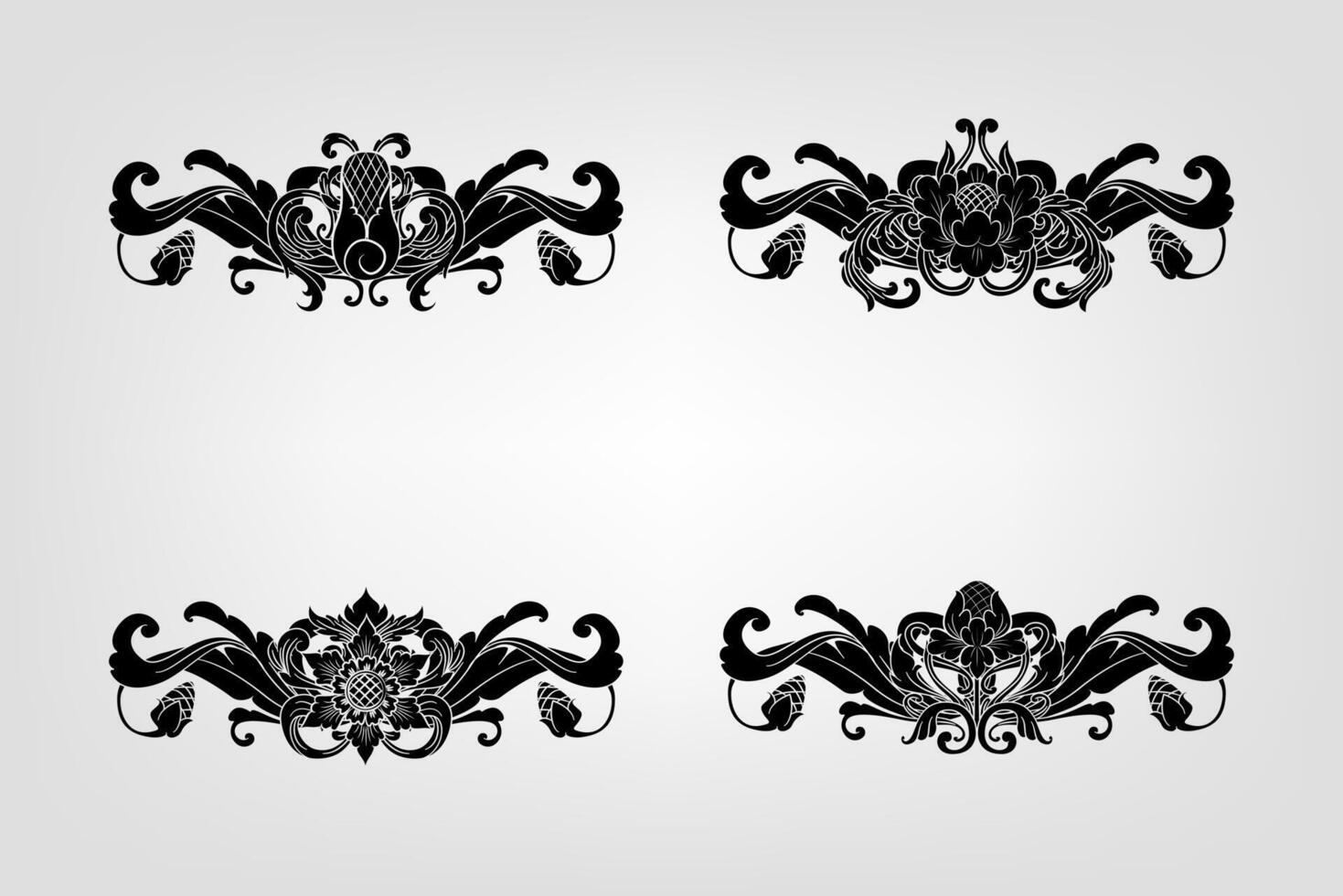 Text separator Baroque decoratice divider book typography ornament design elements vintage dividing shapes Border illustration vector