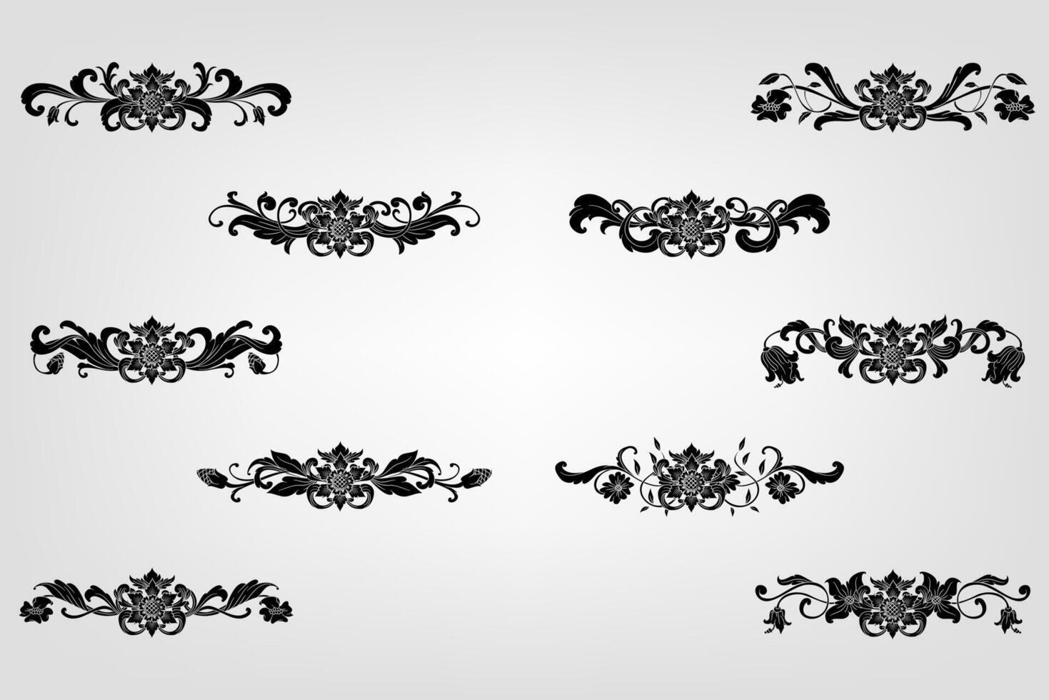 Text separator Baroque decoratice divider book typography ornament design elements vintage dividing shapes Border illustration vector