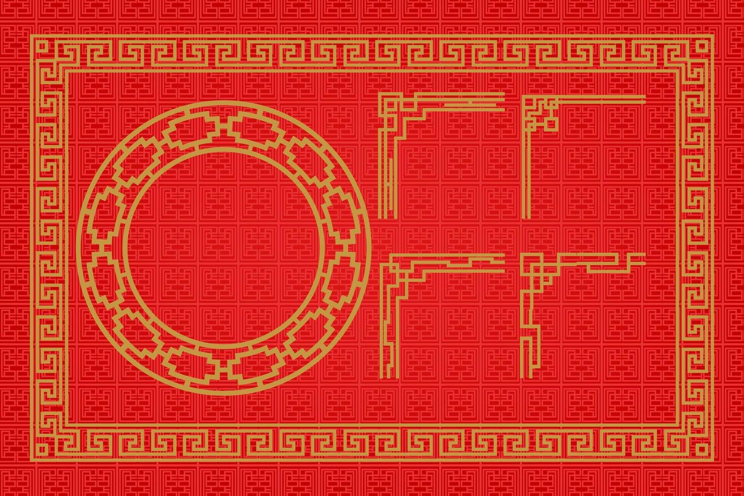 chino oriental frontera ornamento vector