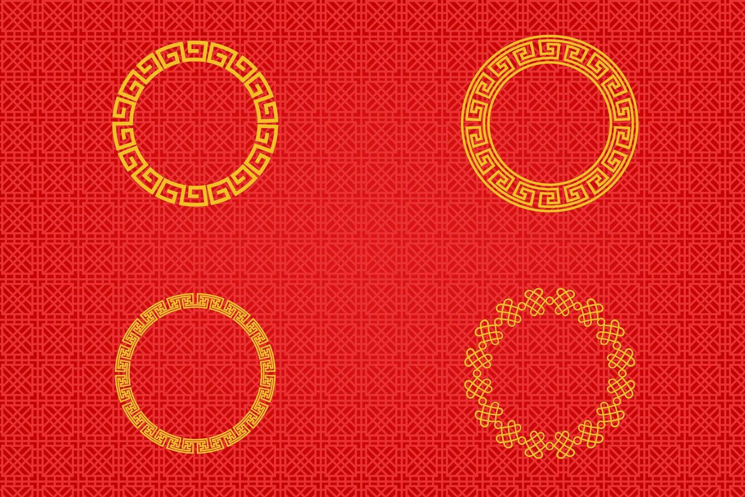 Chinese Oriental Border Ornament East asian decorative art vector