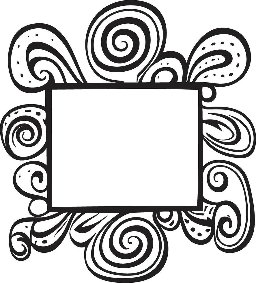 Doodle frame or badge in Doodle or cartoon style vector