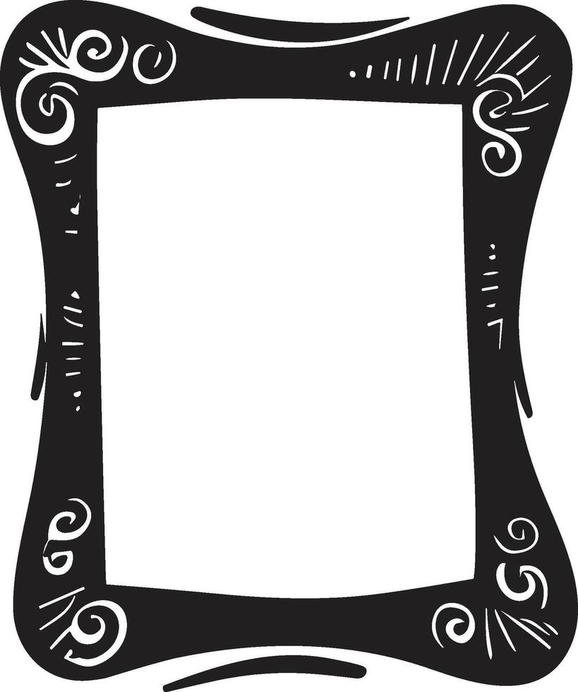 Doodle frame or badge in Doodle or cartoon style vector