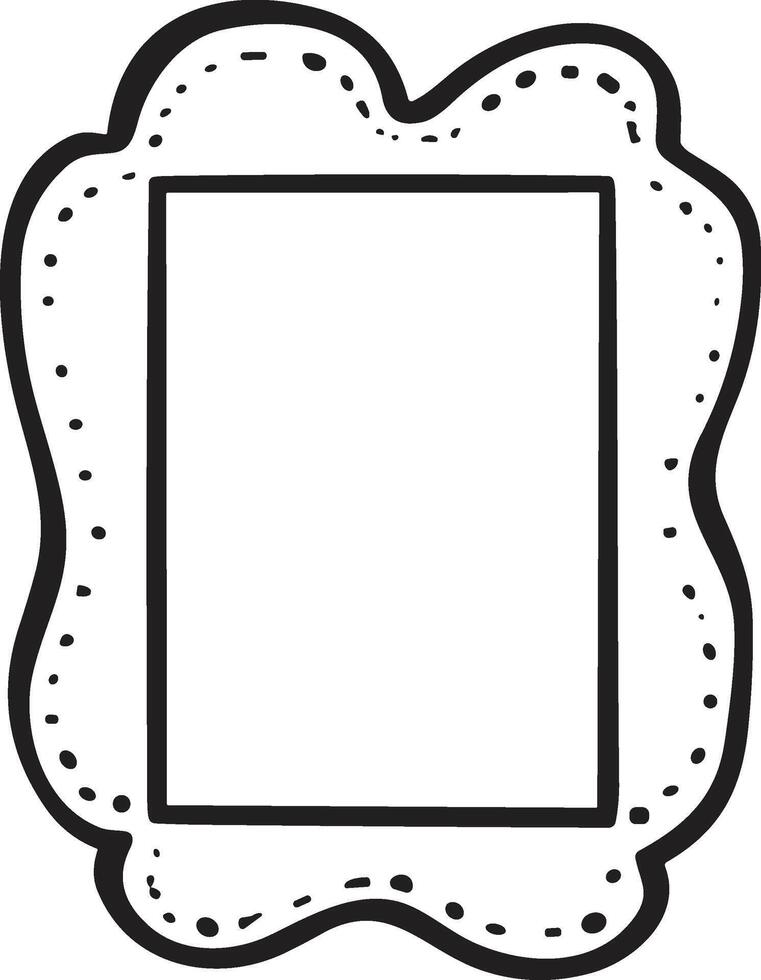 Doodle frame or badge in Doodle or cartoon style vector