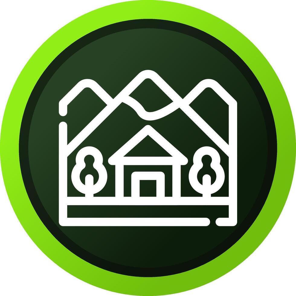 Cabin Landscape Creative Icon Design vector