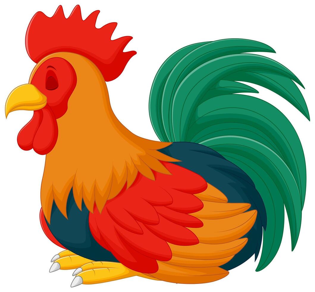 Cute Rooster Cartoon Sleeping Vector Illustration. Animal Nature Icon Concept Isolated Premium Vector