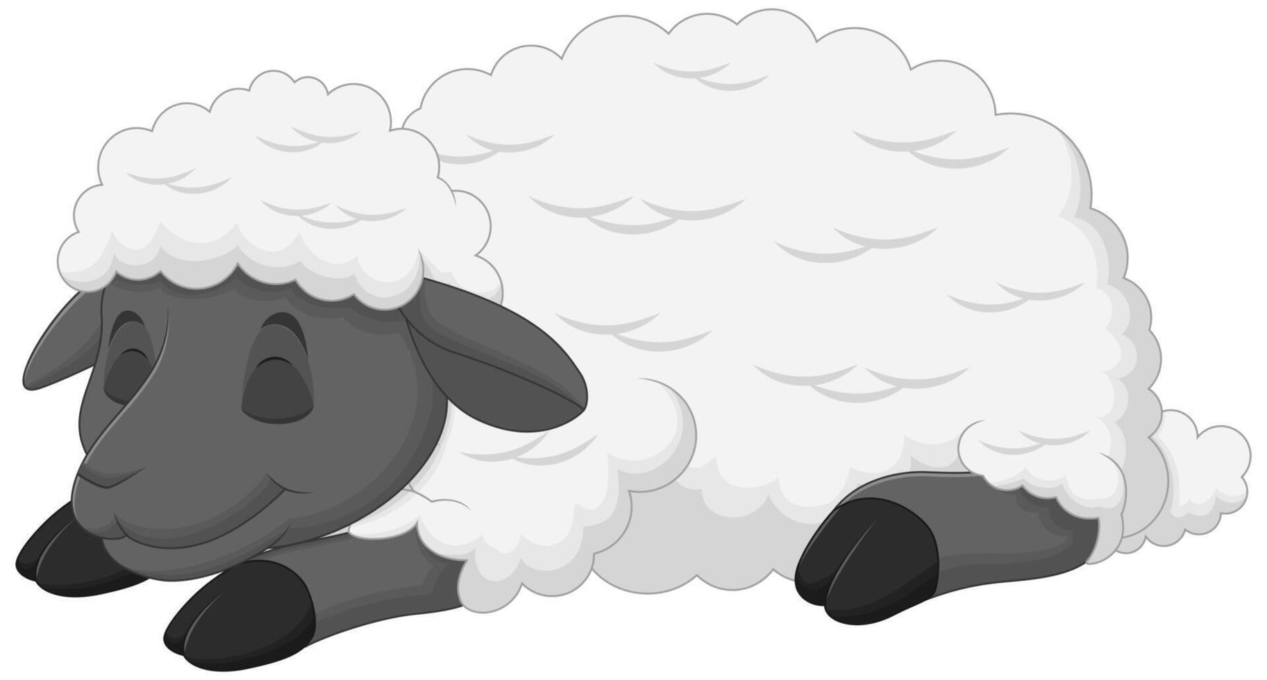 Cute Sheep Cartoon Sleeping Vector Illustration. Animal Nature Icon Concept Isolated Premium Vector