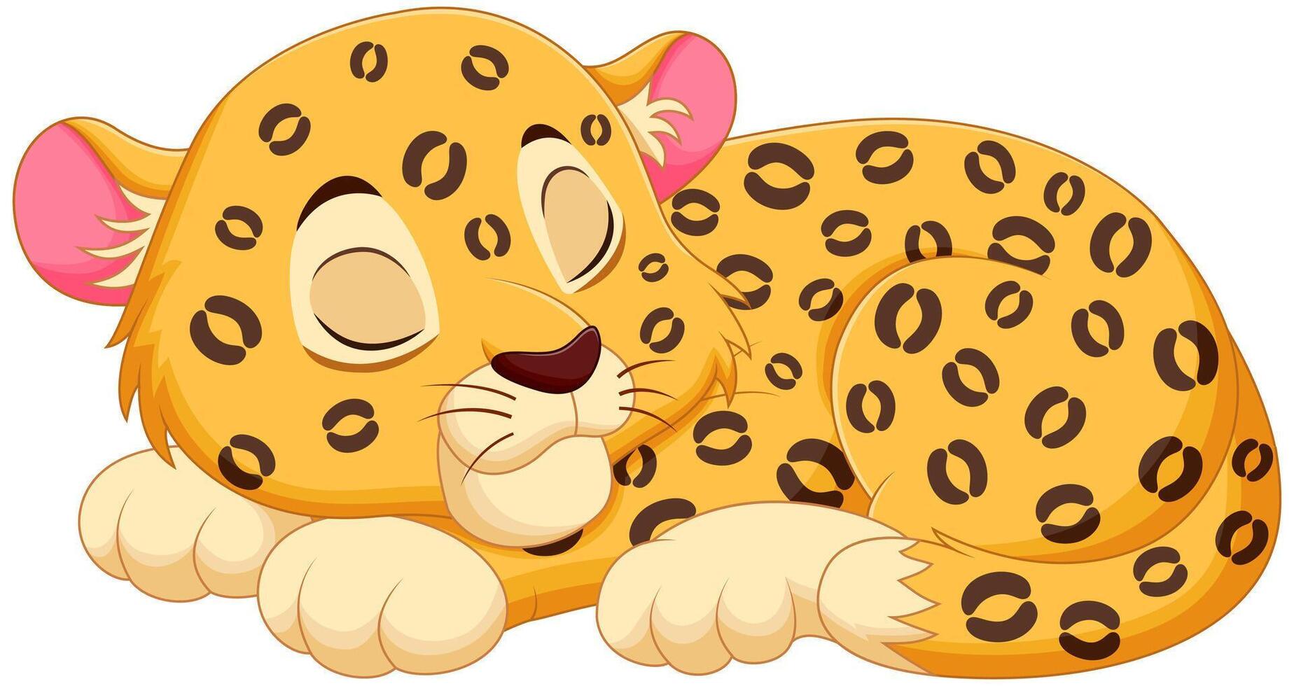 linda leopardo dibujos animados dormido vector ilustración. animal naturaleza icono concepto aislado prima vector