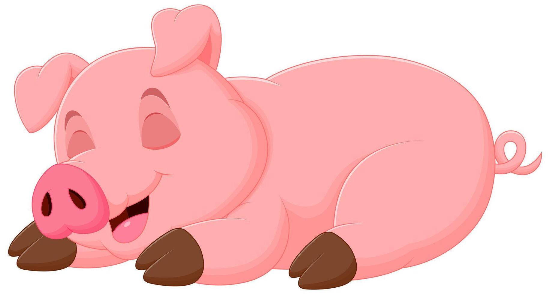linda cerdo dibujos animados dormido vector ilustración. animal naturaleza icono concepto aislado prima vector