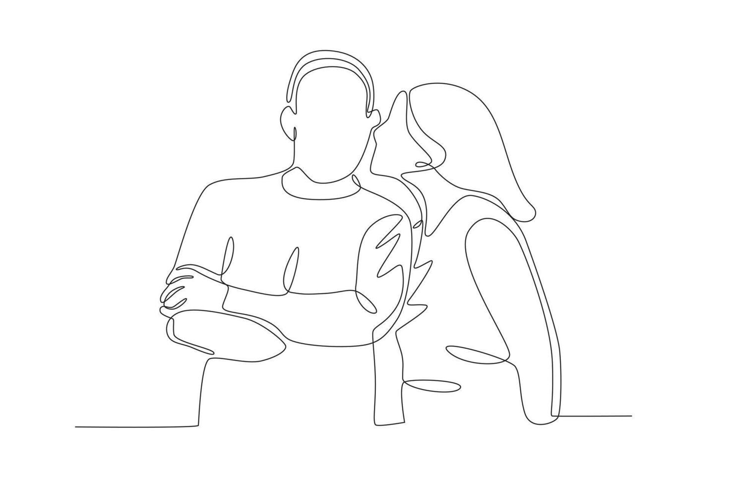 A woman is whispering something to her boyfriend vector