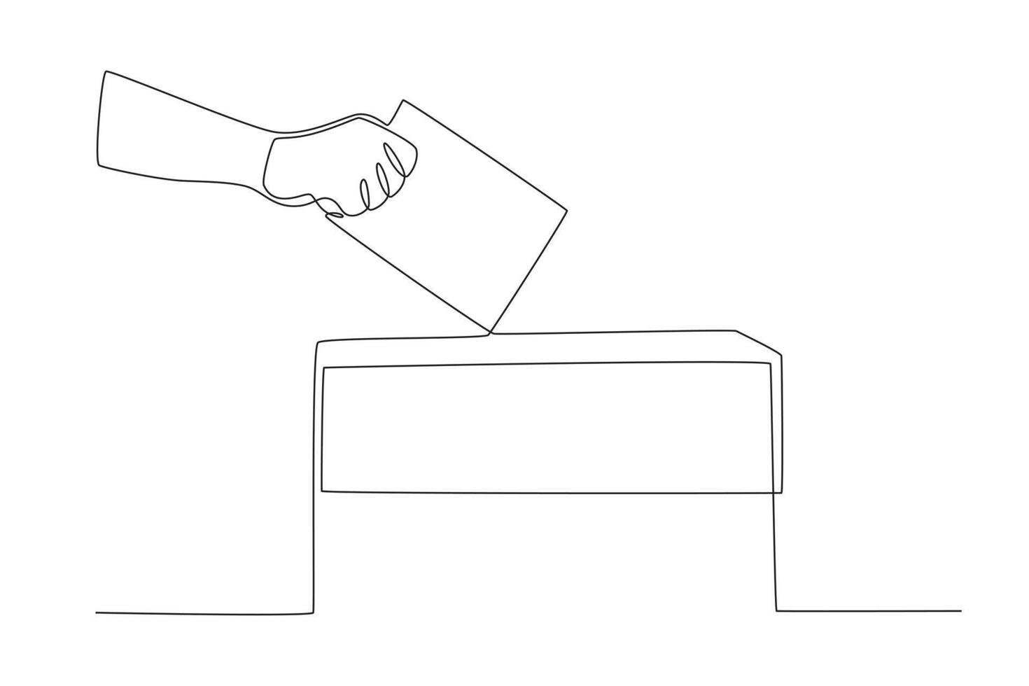 The ballot paper is folded into a rectangle and then placed in the box vector